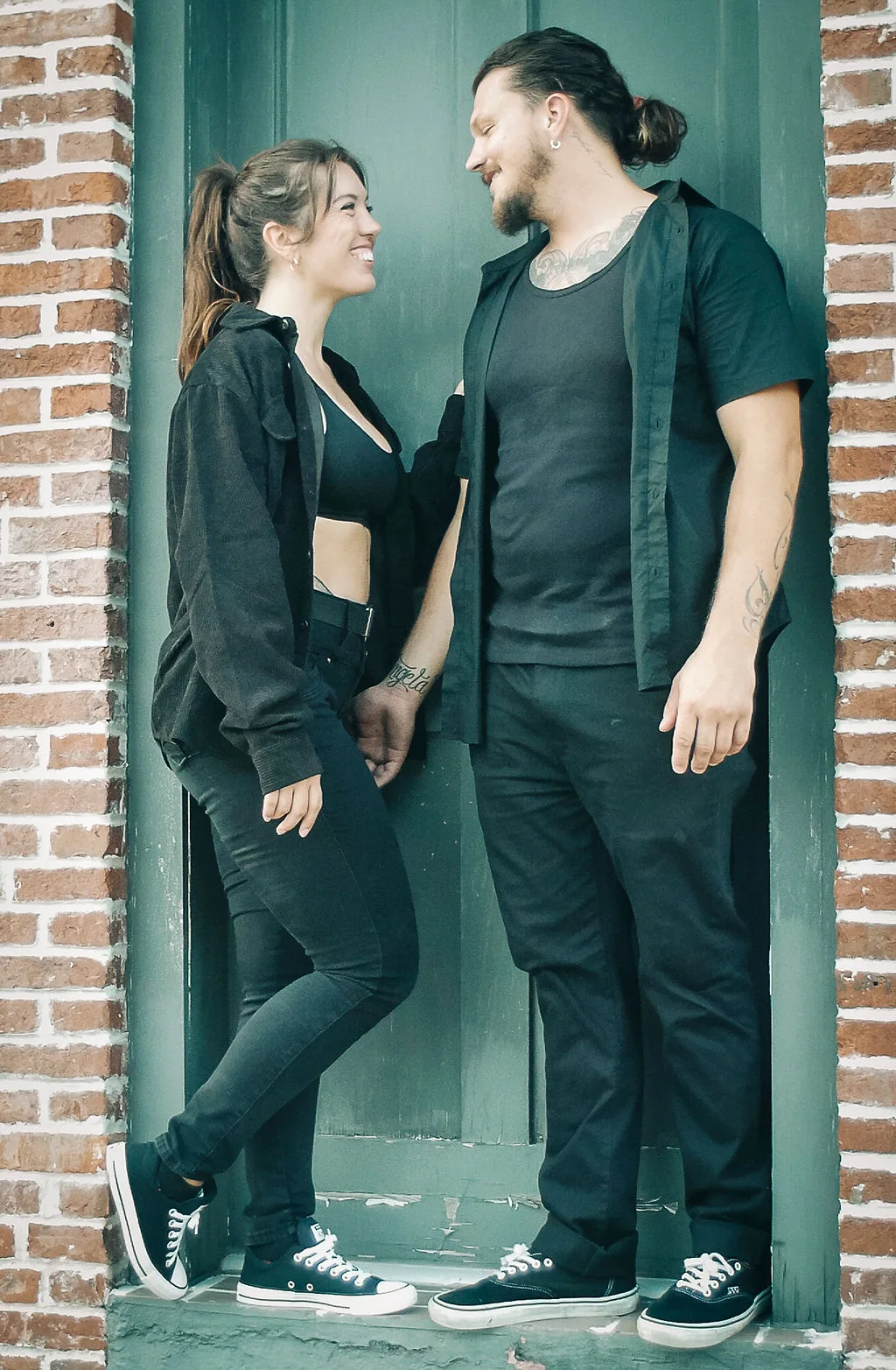 Candid moment from an authentic Ybor couples photo session
