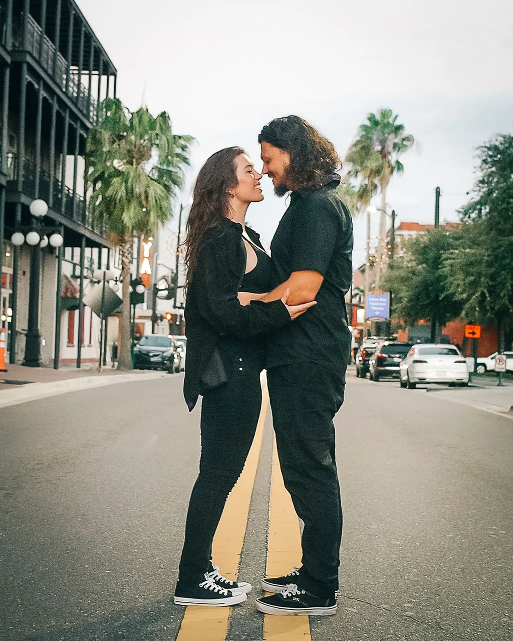 Candid couple portrait in Ybor City