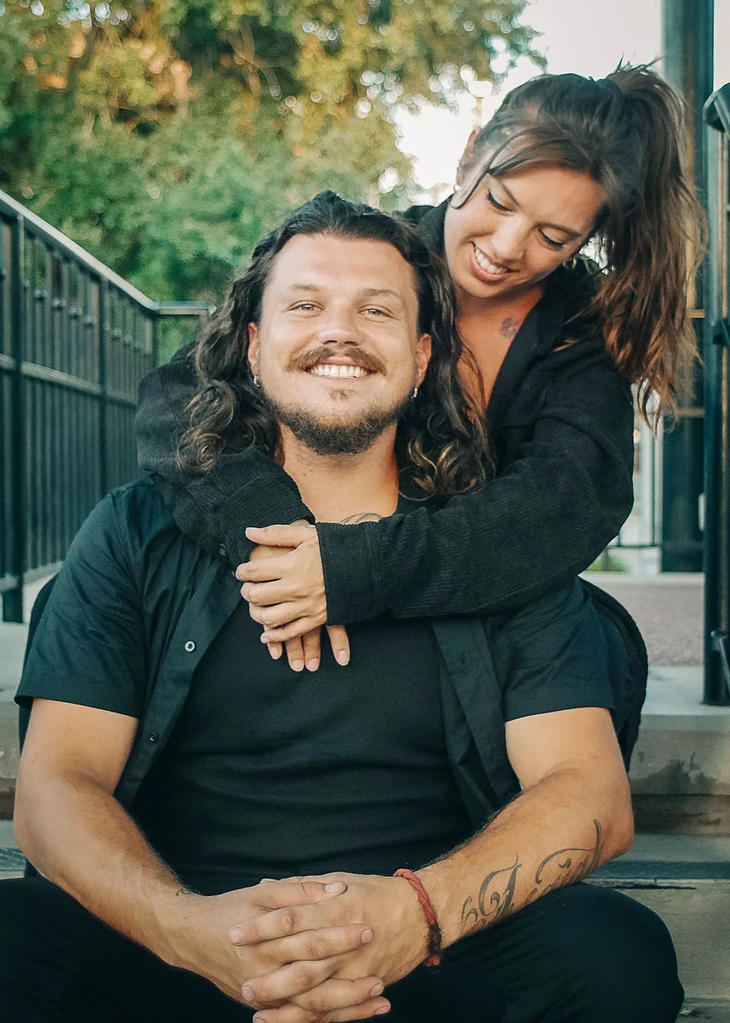 Couple enjoying a portrait tour in Ybor City